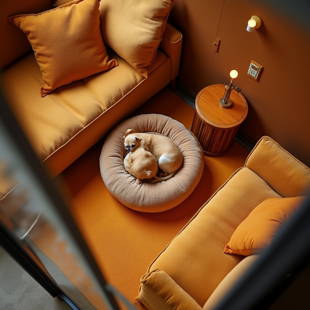 Alojamiento pequeño y acogedor para perros de talla mini con textiles suaves